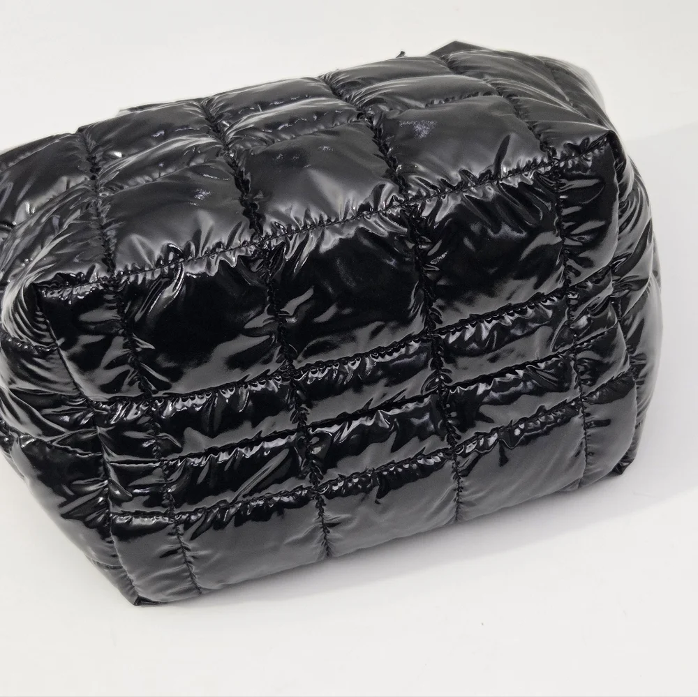 NWT VEE COLLECTIVE PORTER SMALL TOTE BAG - BLACK VINYL - Picture 11 of 11